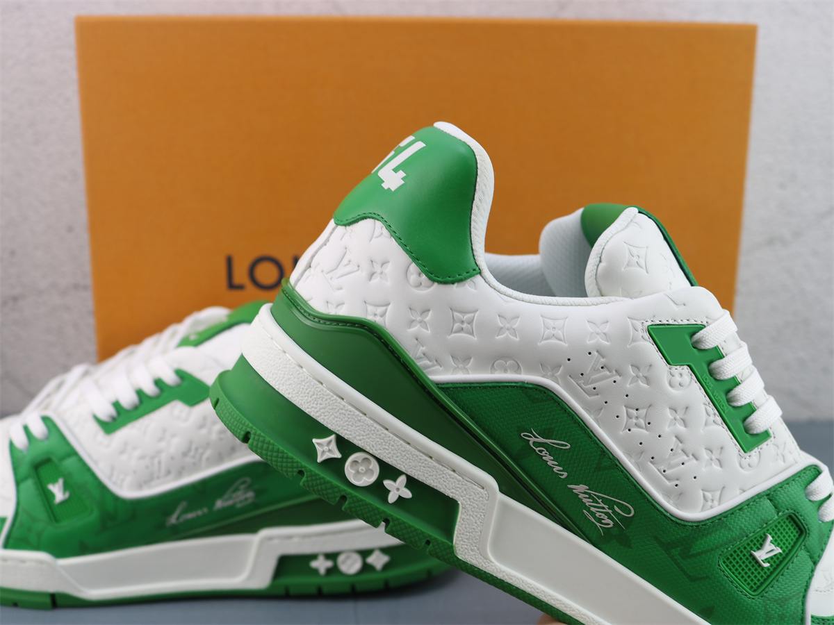 LV Trainer Sneaker White Green